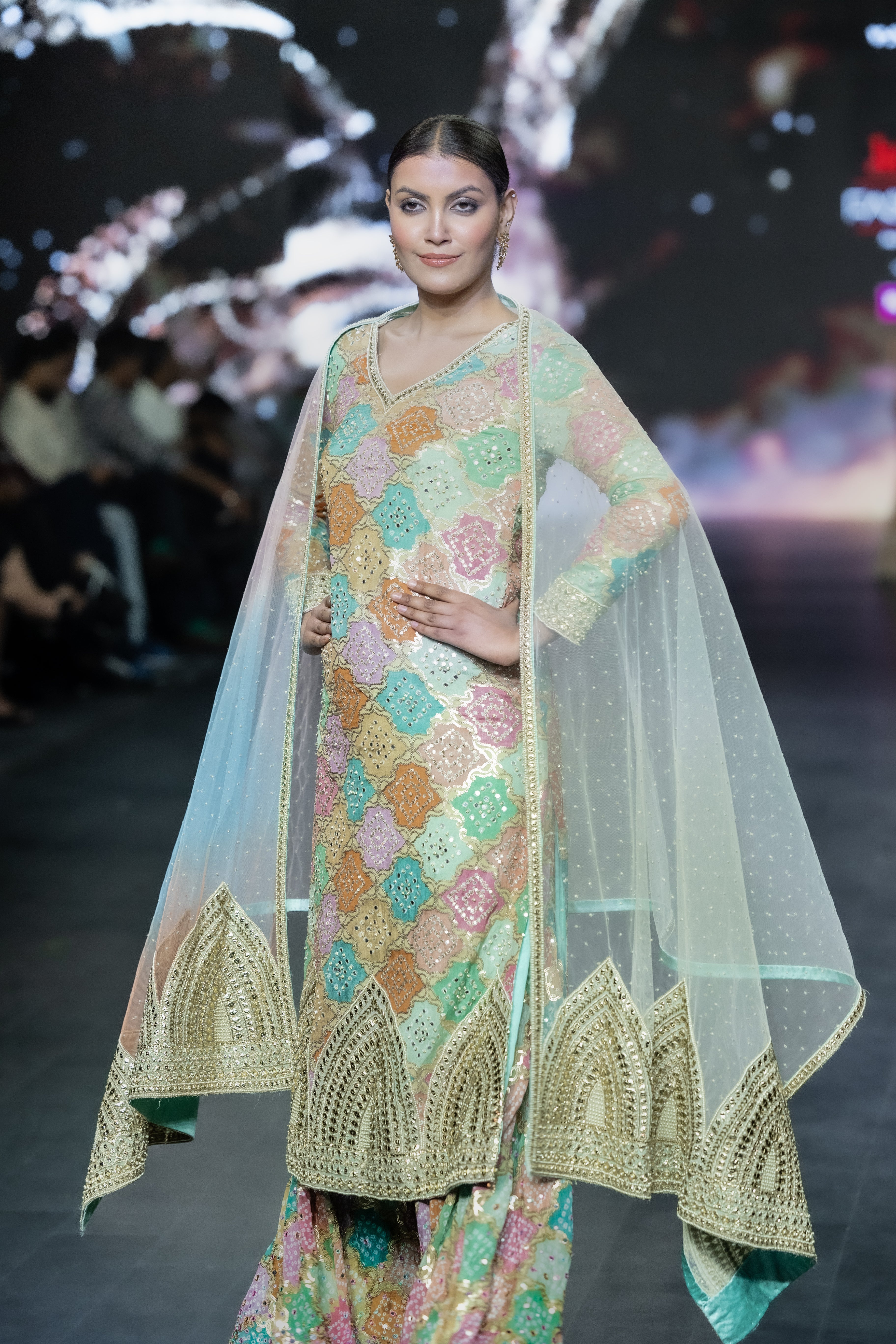 BANDHANI MULTI COLOR KURTA SHARARA SET