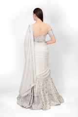 Silver Pearl work lehenga sets & sarees