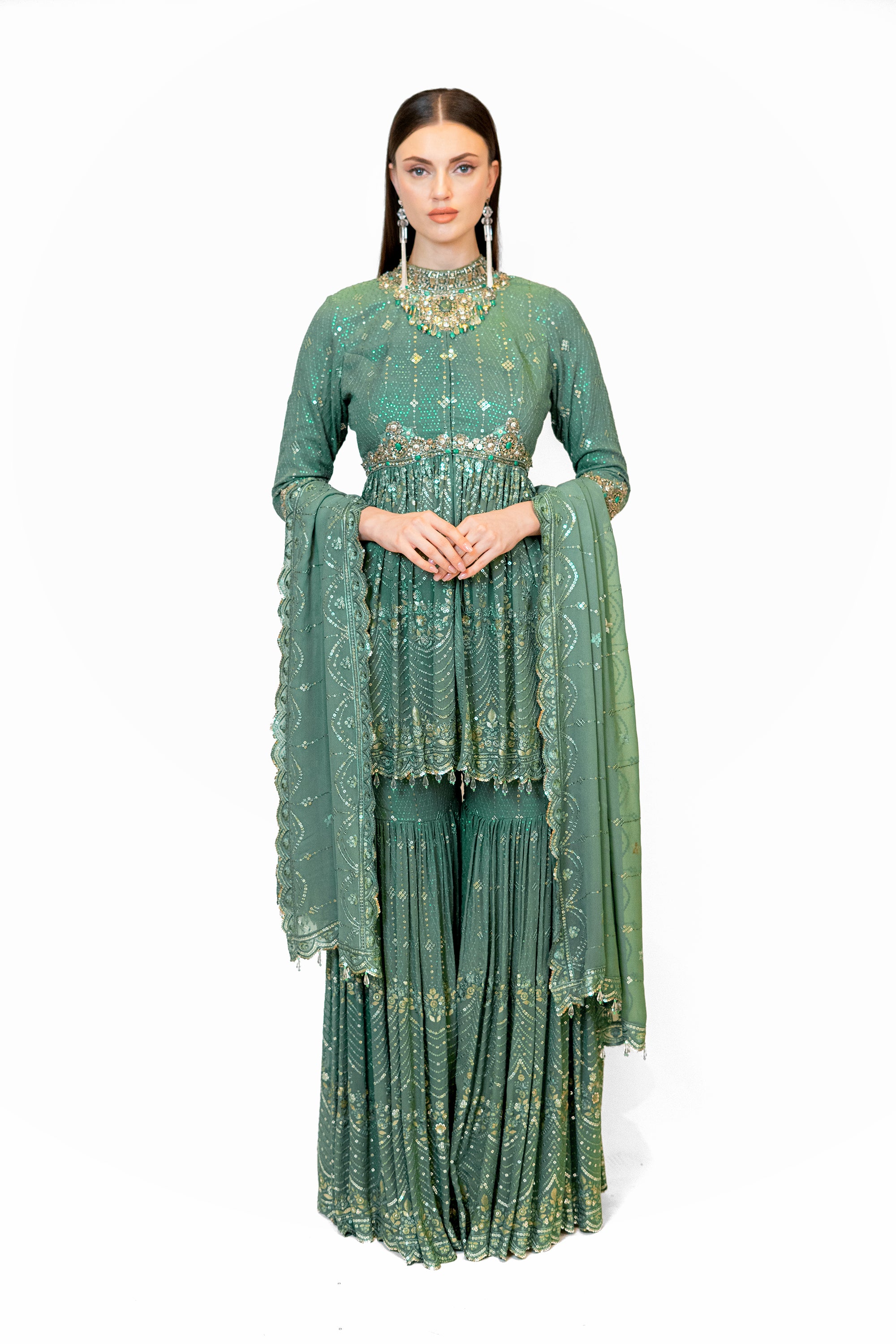 Green anarkali kurtas online shopping india