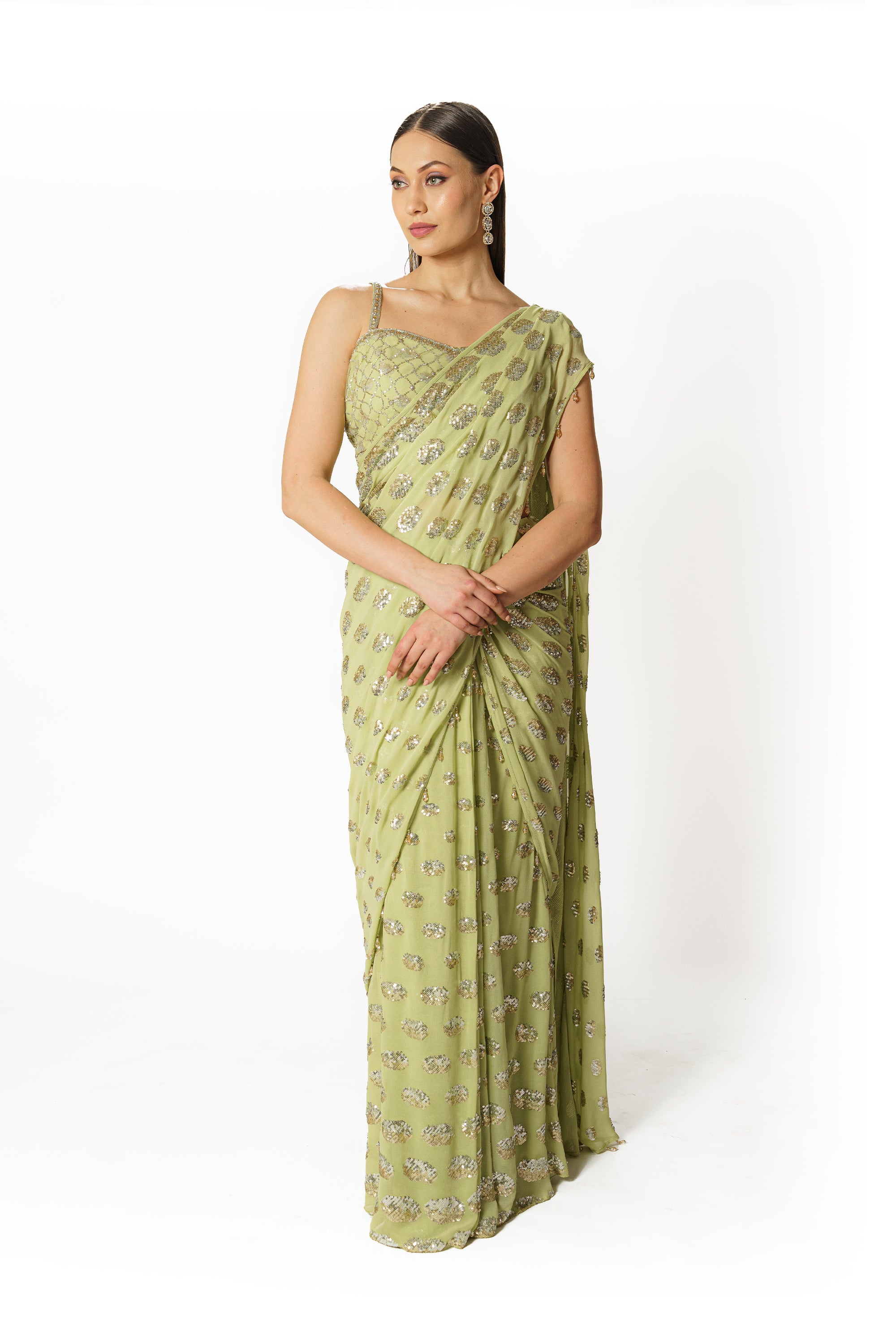 Sairaa lime green sari set