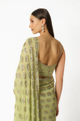 Sairaa lime green sari set