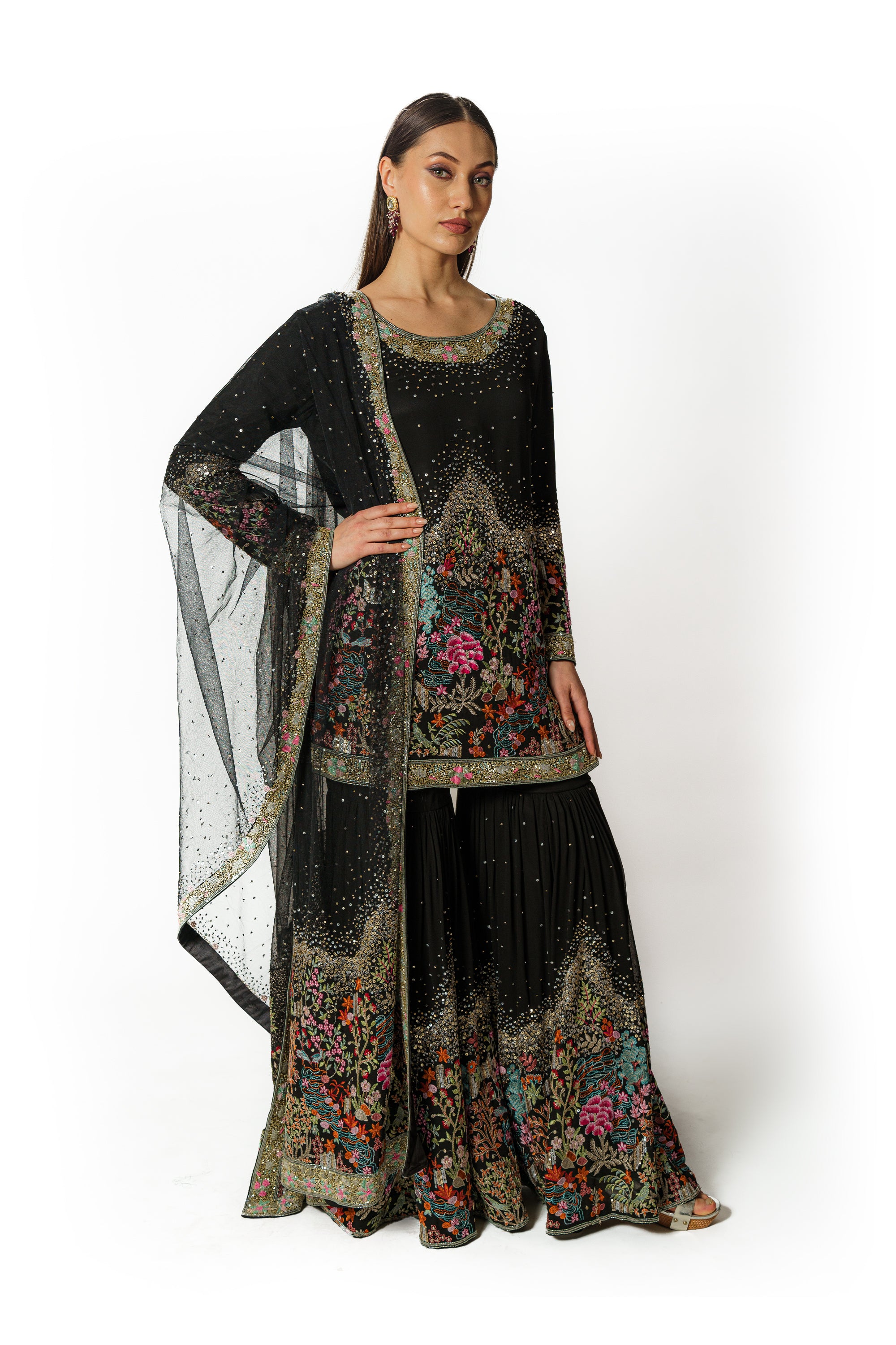 Ayat black gharara set
