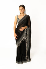 Rhea black sari set