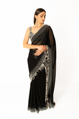 Rhea black sari set