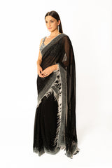 Rhea black sari set