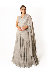 Nadia silver fully embroidered lehenga set