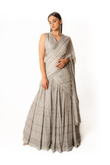 Nadia silver fully embroidered lehenga set