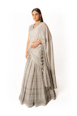 Nadia silver fully embroidered lehenga set