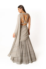 Nadia silver fully embroidered lehenga set