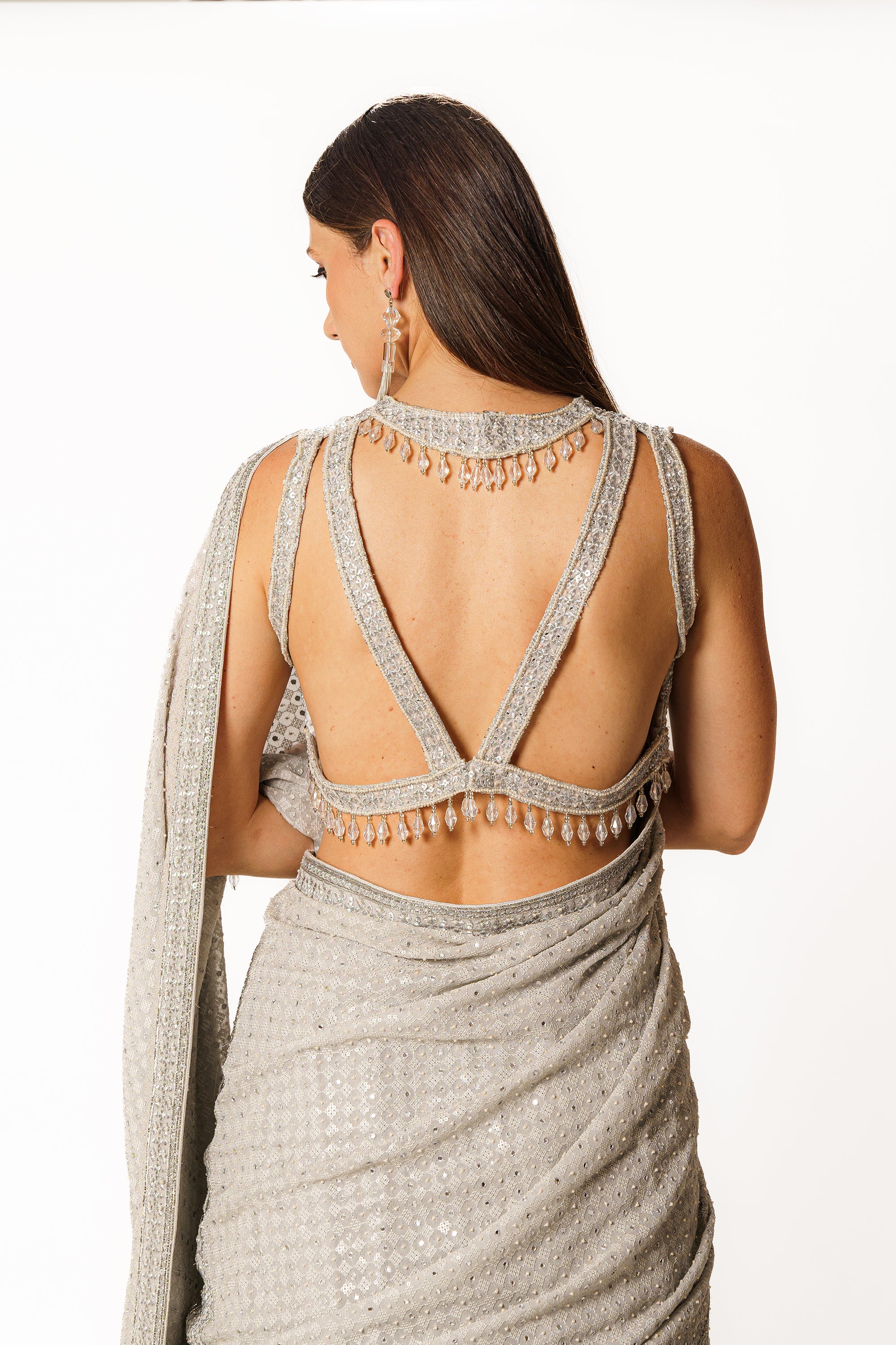 Nadia silver fully embroidered lehenga set