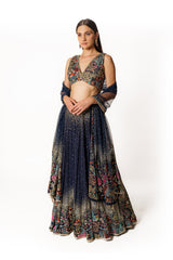 Nadia blue lehenga set