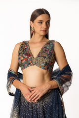 Nadia blue lehenga set