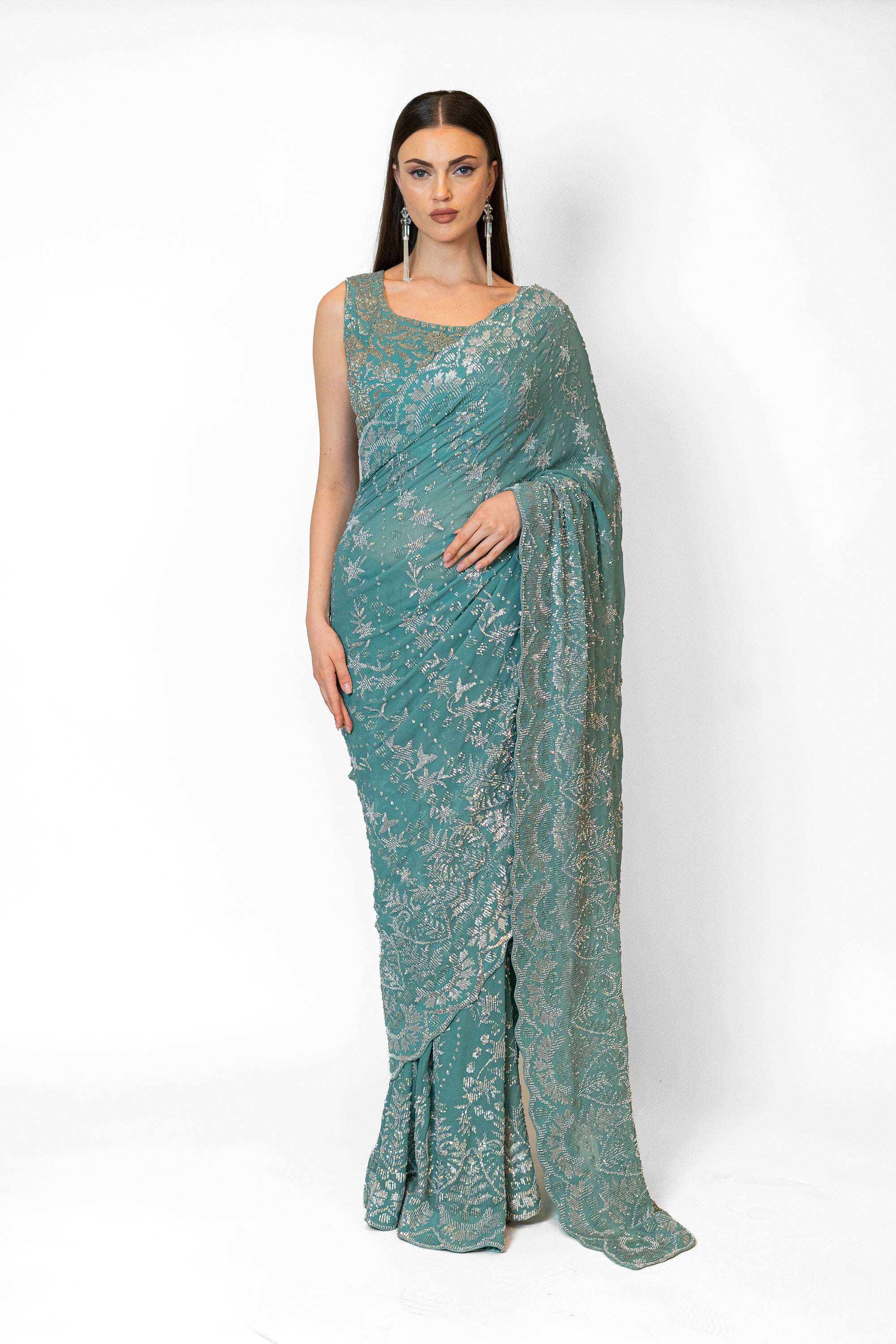 Blue Cutdana sarees