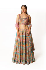 Nadia multicolor bandhani lehenga set