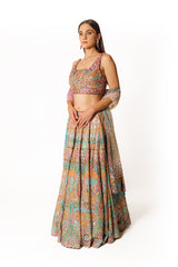 Nadia multicolor bandhani lehenga set