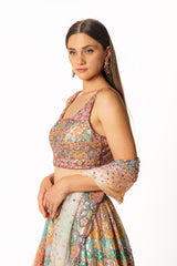 Nadia multicolor bandhani lehenga set