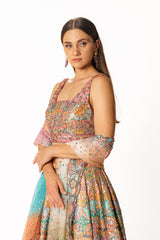 Nadia multicolor bandhani lehenga set