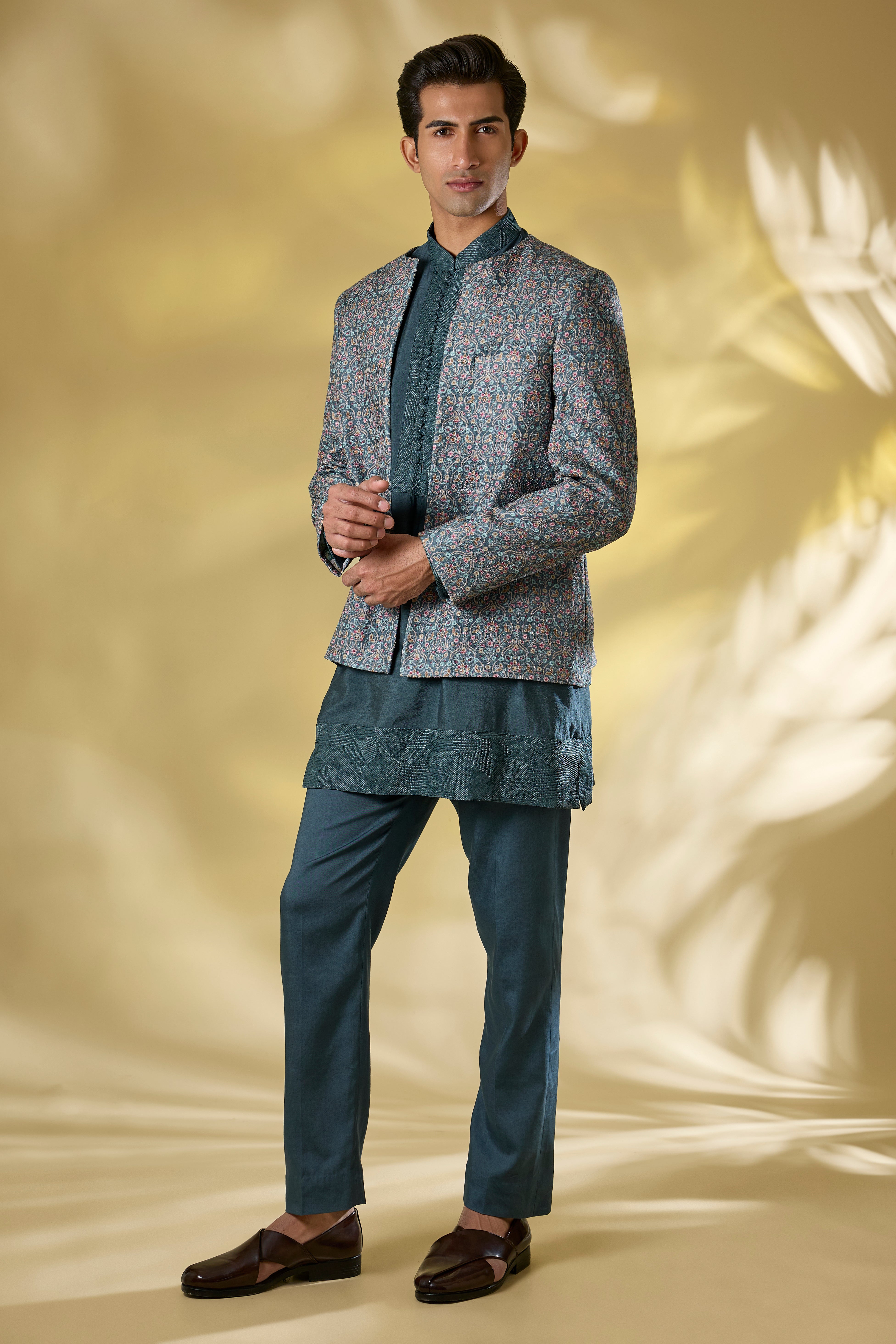 TEAL DOLA SILK MULTI COLOR