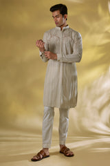 GREY GORGETTE KURTA W TONAL