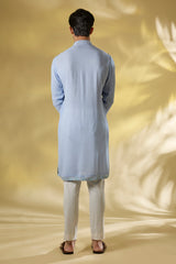 PALE BLUE GORGTTE FRONT EMBO.