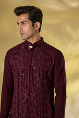 OX BLOOD GORGETTE FRONT EMBO