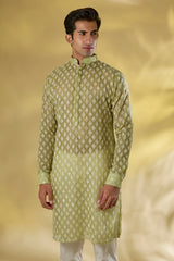 LIME GREEN ORGANZA THREAD+ SEQUIN