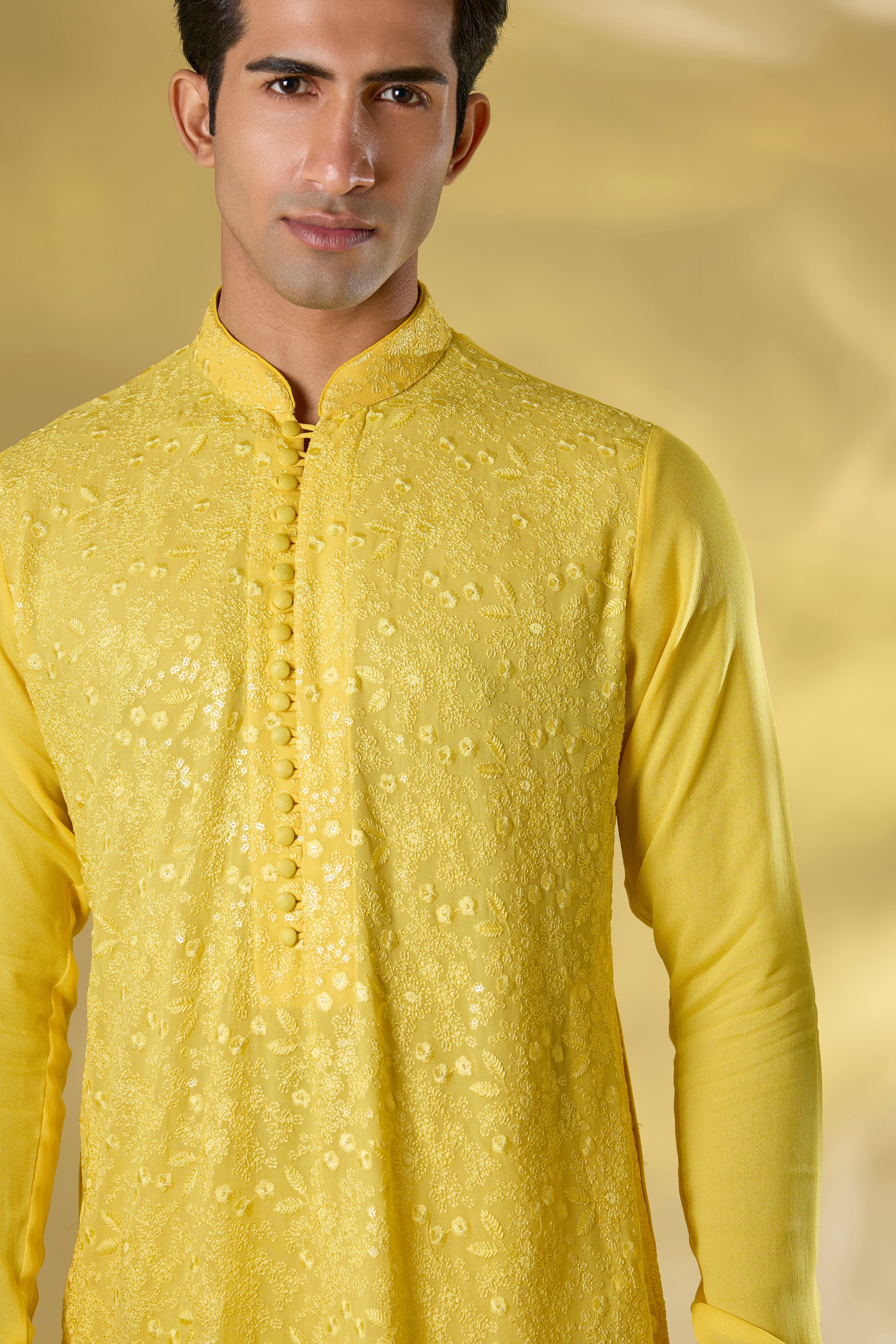 YELLOW GORGTTE THREAD + SEQUIN
