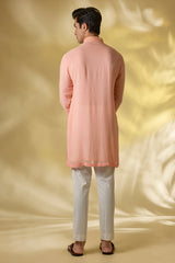 PALE PEACH GORGETTE FRONT EMBO