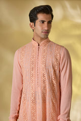 PALE PEACH GORGETTE FRONT EMBO