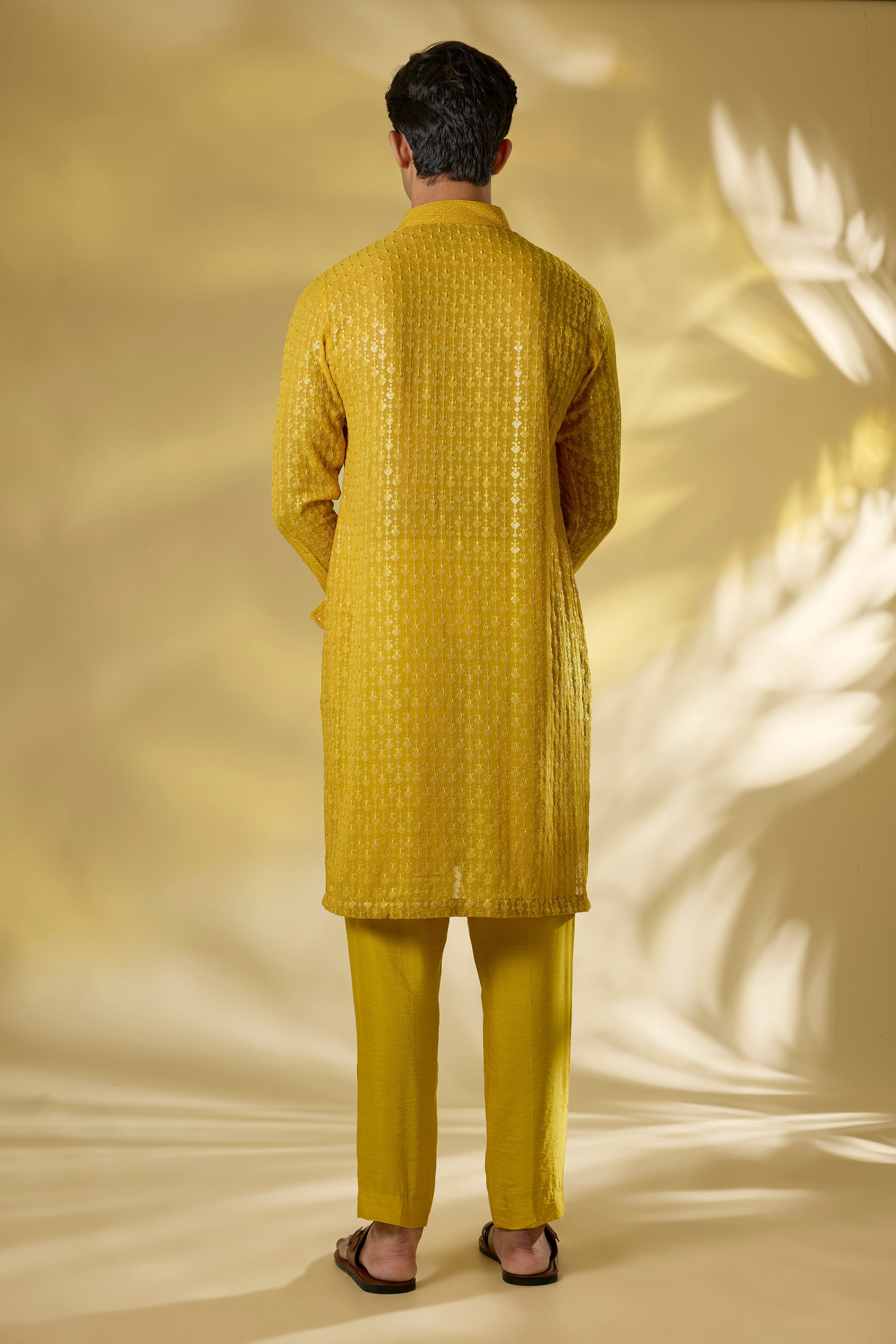 HALDI YELLOW GORGETTE THREAD+ SEQUIN