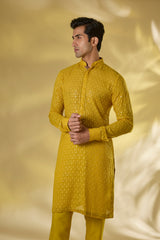 HALDI YELLOW GORGETTE THREAD+ SEQUIN