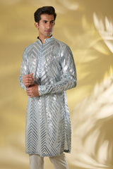 PALE BLUE GORGETTE UNLINED KURTA