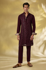 OX BLOOD GORGETTE FRONT EMBO