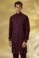 OX BLOOD GORGETTE FRONT EMBO