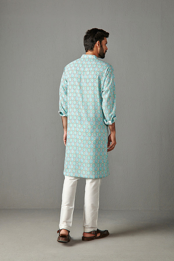 AQUA-GORGETTE KURTA