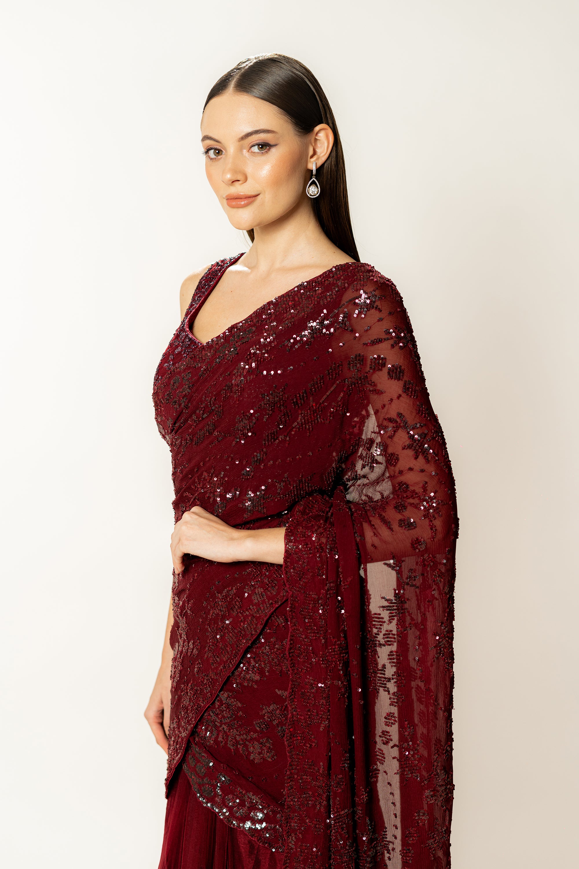 ADHA LEHENGA SARI SET