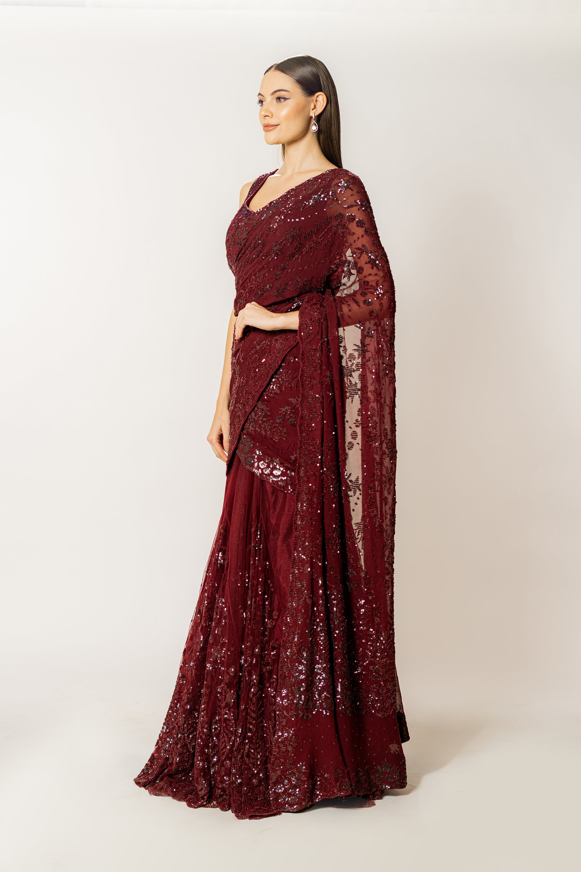 ADHA LEHENGA SARI SET