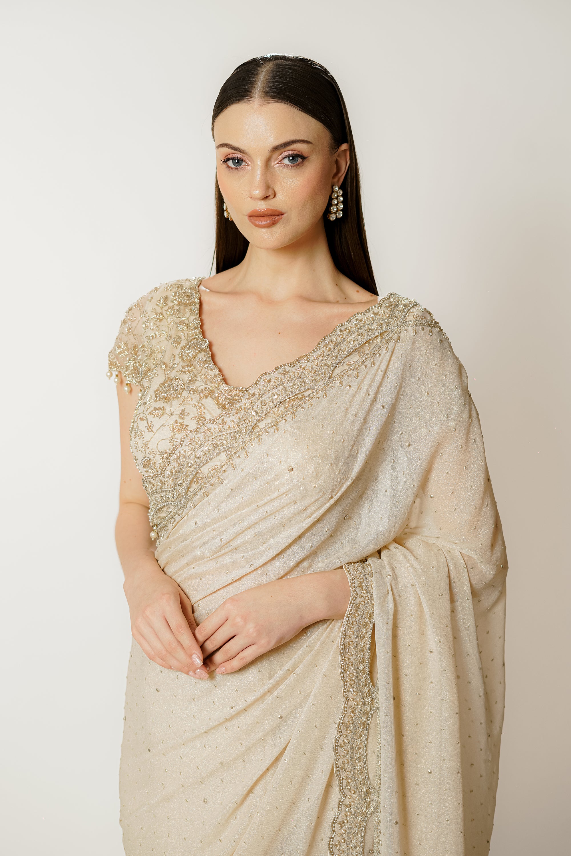 ZAYNAB OYESTER SARI SET