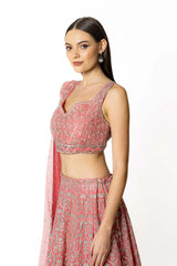 ROSE PINK NADIA LEHENGA SET