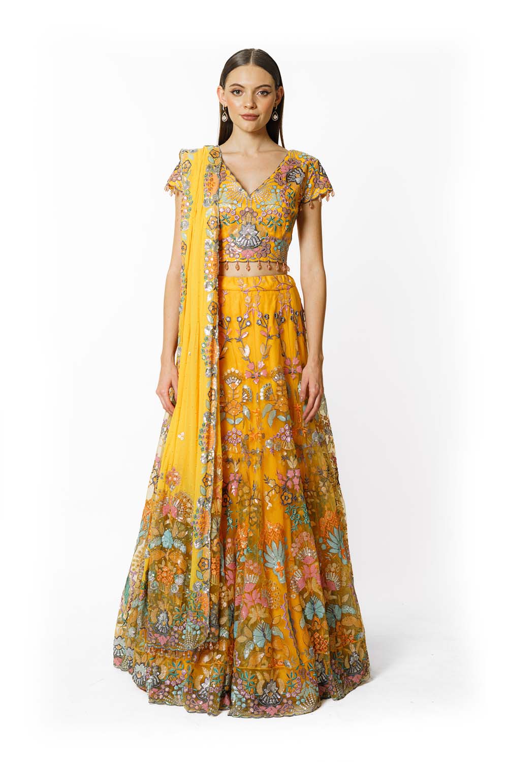 YELLOW NADIA LEHENGA SET