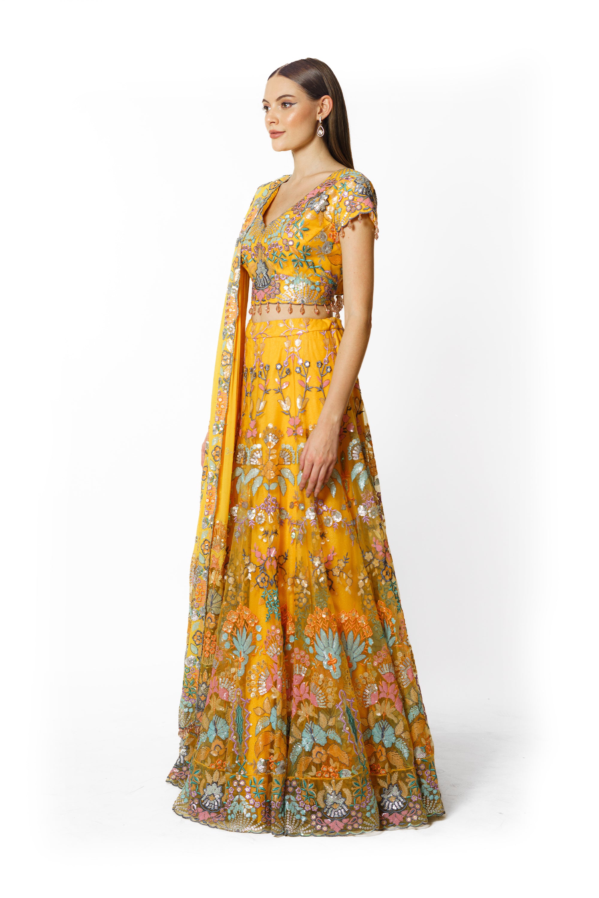 NADIA YELLOW LEHENGA SET
