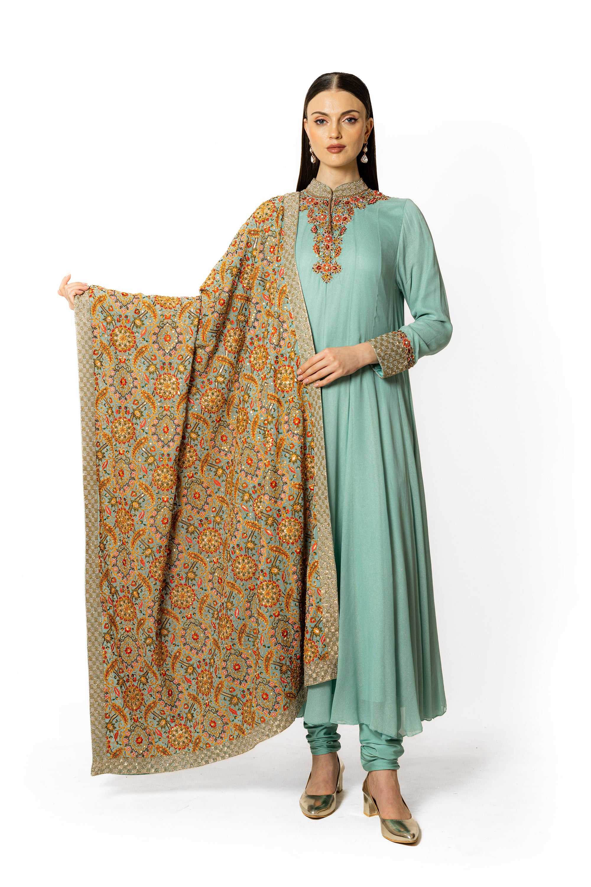 RANIA AQUA KURTA SET