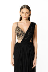 SAIRAA BLACK SARI SET