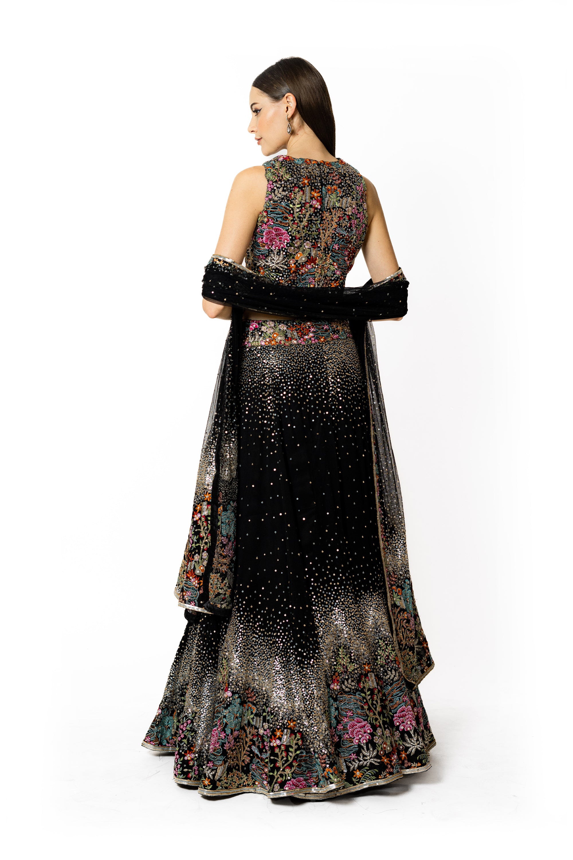 NADIA BLACK LEHENGA SET