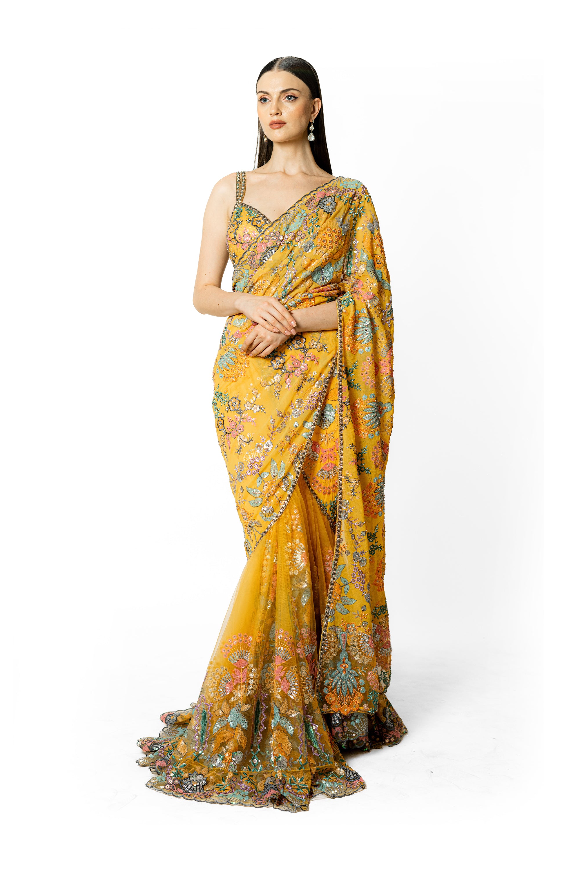 SAIRAA YELLOW SARI SET