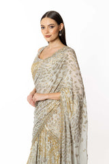 IVORY GORGETTE NADIA LEHENGA SET