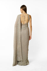 ZAYNAB GREY SARI SET