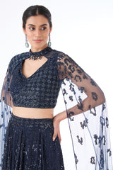 Nadia blue lehenga set