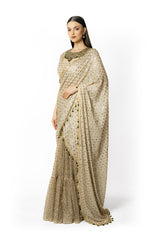 SAIRAA IVORY LEHENGA SARI SET