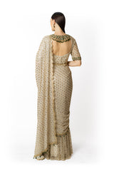 SAIRAA IVORY LEHENGA SARI SET